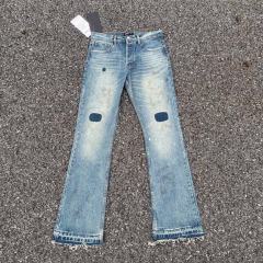 ERD Patchwork Flare Jeans Vintage Muddy Stain Bootcut Denim