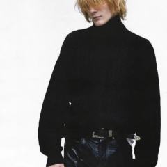 ERD Distressed Cable Knit Turtleneck Black Grunge Hole Knit Sweater