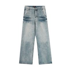 ERD Light Wash Distressed Flare Jeans Vintage Destroyed Bootcut Denim Pants