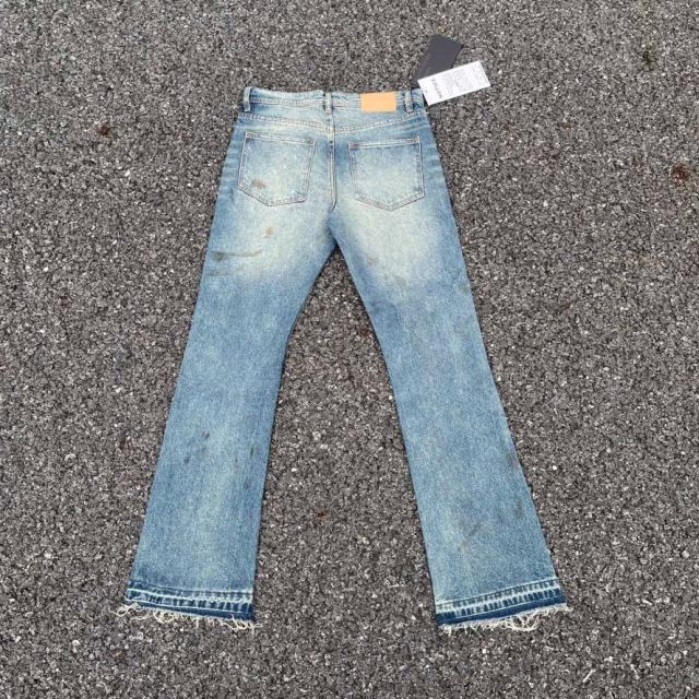ERD Patchwork Flare Jeans Vintage Muddy Stain Bootcut Denim