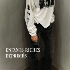 ERD Patchwork Flare Jeans Black Washed Distressed Bootcut Denim