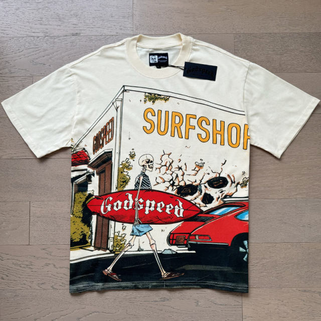 Surfing Skull G Logo Beige Short-sleeved T-shirt 29047323