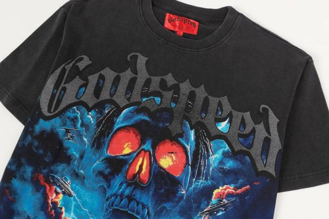 Hell Amusement Park Red-Eyed Skull Vintage Black Short-Sleeve T-Shirt  29052474