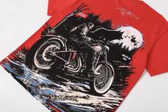 Wolf Knight Motorcycle Red Double-sided Printed Short-sleeved T-shirt 29051343