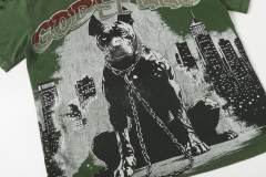 Bulldog New York City Black and Green Distressed Short-Sleeve T-Shirt 29052378