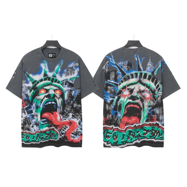 Raging Mutation: Statue of Liberty Black Vintage Short-Sleeve T-Shirt  29051374