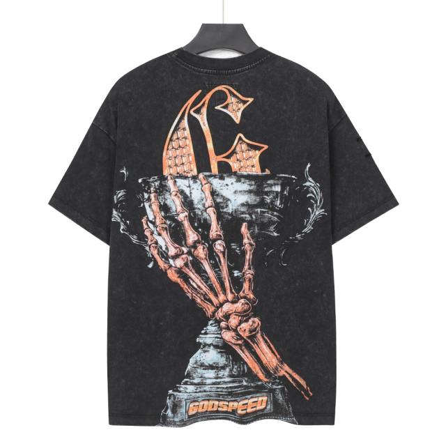 No. 69 Helmet Racing Skull Distressed Black Short-Sleeve T-Shirt 29052367