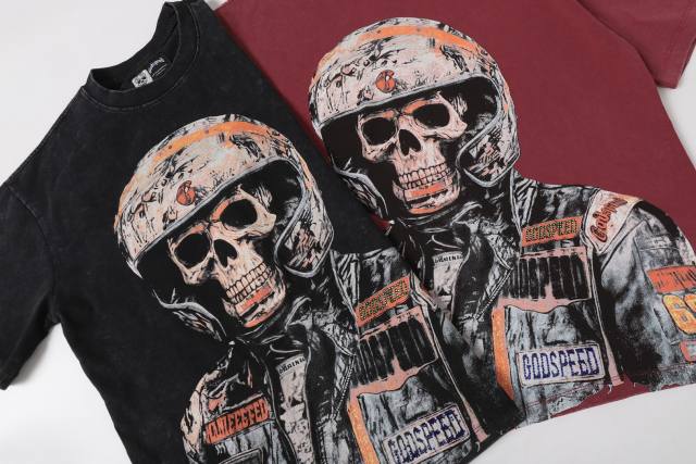 No. 69 Helmet Racing Skull Distressed Black Short-Sleeve T-Shirt 29052367