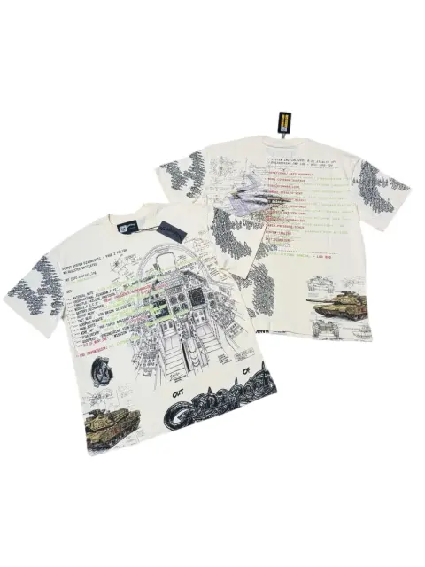 Military fighter tank beige short-sleeved T-shirt  29047434