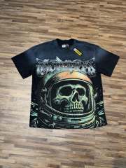 Astronaut skeleton hot-fix rhinestone vintage short-sleeved T-shirt 29047359