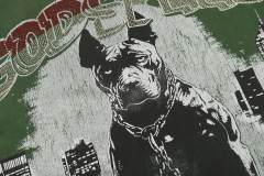 Bulldog New York City Black and Green Distressed Short-Sleeve T-Shirt 29052378