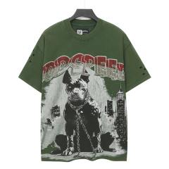Bulldog New York City Black and Green Distressed Short-Sleeve T-Shirt 29052378