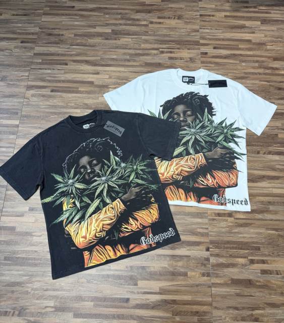 Reggae character G logo black short-sleeved T-shirt 29047424
