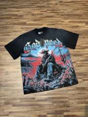 Western cowboy skull rhinestone black vintage short-sleeved T-shirt 29047333