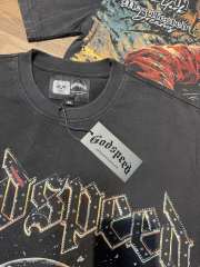 Vintage snow skiing skeleton distressed washed print T-shirt 29051358