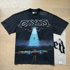 Flying saucer UFO black vintage short-sleeved T-shirt  29047327