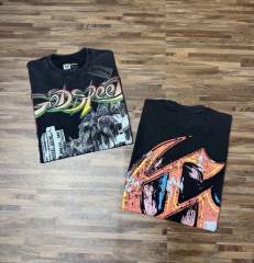 Miami Sports Car G Black Distressed Short-sleeved T-shirt 29047441