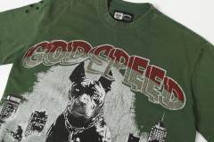 Bulldog New York City Black and Green Distressed Short-Sleeve T-Shirt 29052378