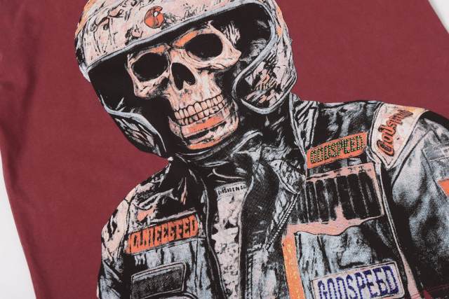 No. 69 Helmet Racing Skull Distressed Black Short-Sleeve T-Shirt 29052367