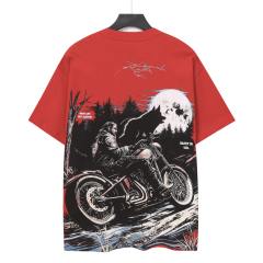 Wolf Knight Motorcycle Red Double-sided Printed Short-sleeved T-shirt 29051343