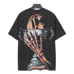 No. 69 Helmet Racing Skull Distressed Black Short-Sleeve T-Shirt 29052367