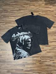 American flag hoodie, death skull, hot-fix rhinestone,  worn-out T-shirt 2 colors 29051378
