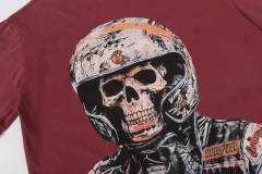 No. 69 Helmet Racing Skull Distressed Black Short-Sleeve T-Shirt 29052367