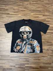 No. 69 Helmet Racing Skull Distressed Black Short-Sleeve T-Shirt 29052367