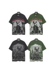 Bulldog New York City Black and Green Distressed Short-Sleeve T-Shirt 29052378