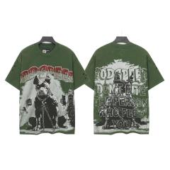 Bulldog New York City Black and Green Distressed Short-Sleeve T-Shirt 29052378