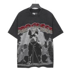 Bulldog New York City Black and Green Distressed Short-Sleeve T-Shirt 29052378
