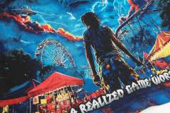 Hell Amusement Park Red-Eyed Skull Vintage Black Short-Sleeve T-Shirt  29052474