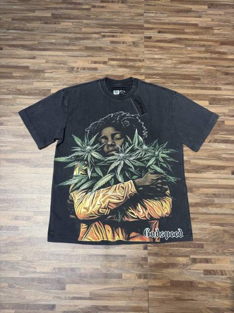 Reggae character G logo black short-sleeved T-shirt 29047424