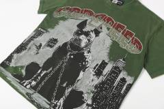 Bulldog New York City Black and Green Distressed Short-Sleeve T-Shirt 29052378