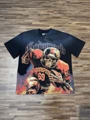 Rugby skull hot-fix rhinestone black vintage short-sleeved T-shirt 29047403