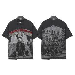 Bulldog New York City Black and Green Distressed Short-Sleeve T-Shirt 29052378