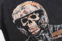 No. 69 Helmet Racing Skull Distressed Black Short-Sleeve T-Shirt 29052367