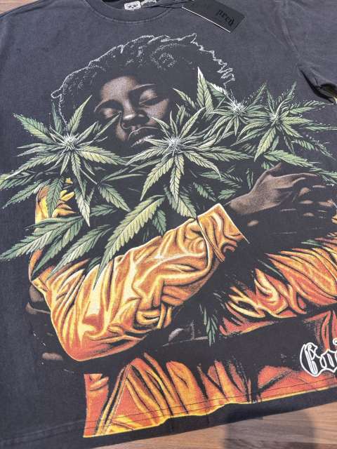 Reggae character G logo black short-sleeved T-shirt 29047424