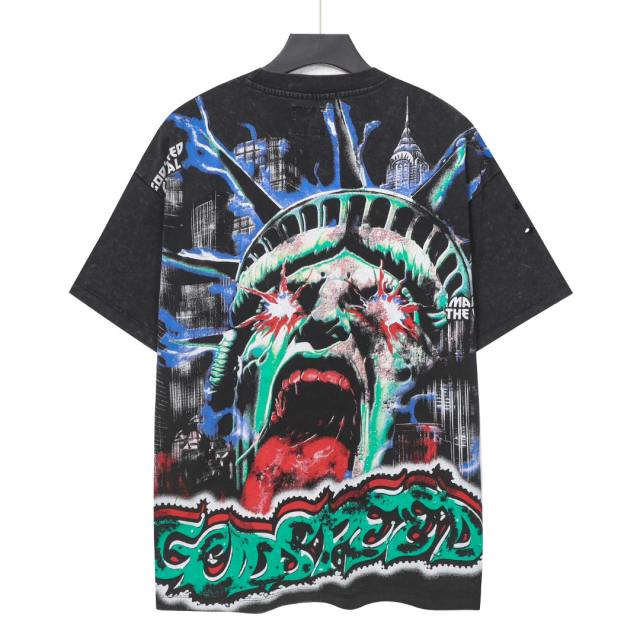 Raging Mutation: Statue of Liberty Black Vintage Short-Sleeve T-Shirt  29051374