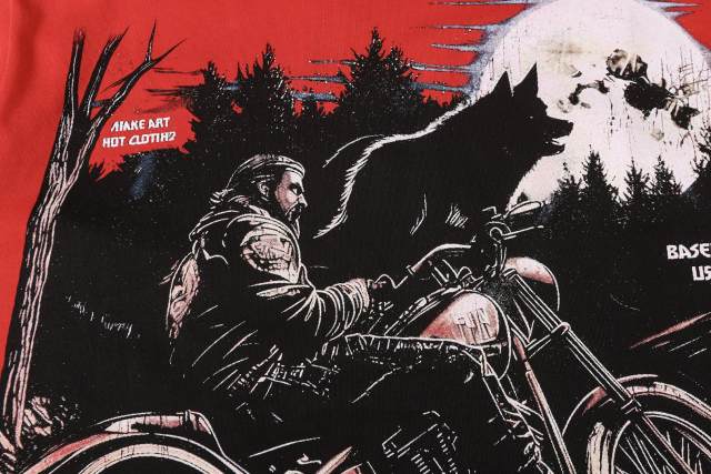 Wolf Knight Motorcycle Red Double-sided Printed Short-sleeved T-shirt 29051343