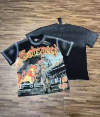 Flame Racing Driver Skull Vintage Black Short-Sleeve T-Shirt 29052456