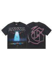Flying saucer UFO black vintage short-sleeved T-shirt  29047327