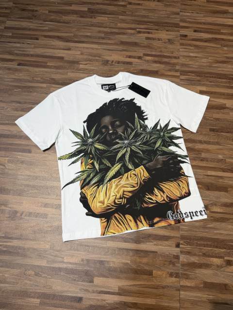 Reggae character G logo white short-sleeved T-shirt 29047421
