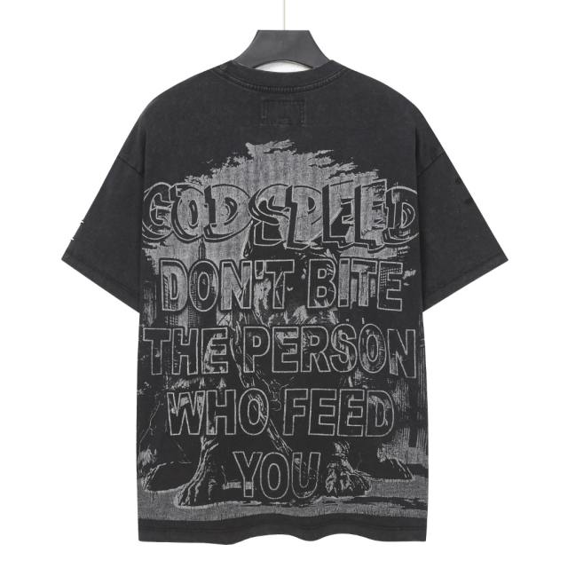 Bulldog New York City Black and Green Distressed Short-Sleeve T-Shirt 29052378