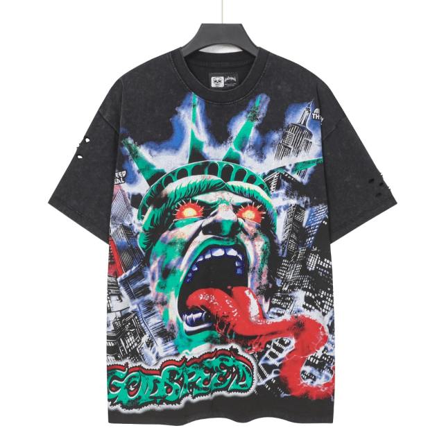 Raging Mutation: Statue of Liberty Black Vintage Short-Sleeve T-Shirt  29051374