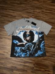 Blindfolded Cupid Angel Rhinestone-decorated Distressed T-shirt 2 colors 29051377