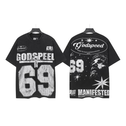 No. 69 Jesus vintage black and blue washed short-sleeved T-shirt 2 colors  29052469