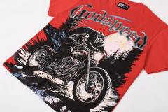 Wolf Knight Motorcycle Red Double-sided Printed Short-sleeved T-shirt 29051343