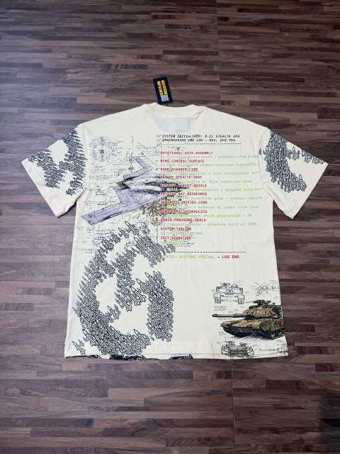 Military fighter tank beige short-sleeved T-shirt  29047434