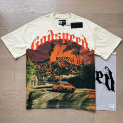 Hollywood sports car beige short-sleeved T-shirt 29047316